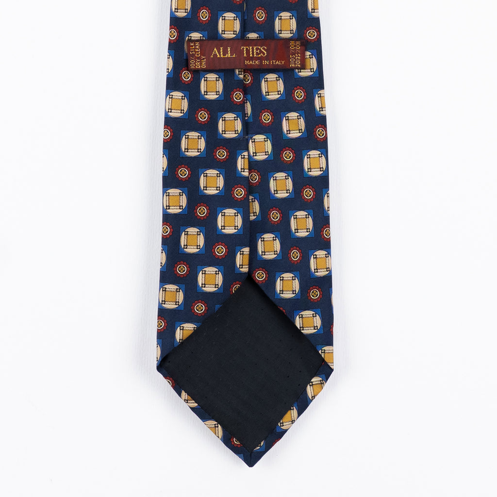 Cravatta fantasia Geometrica Ornamentale - 100% Seta - 9,5 cm