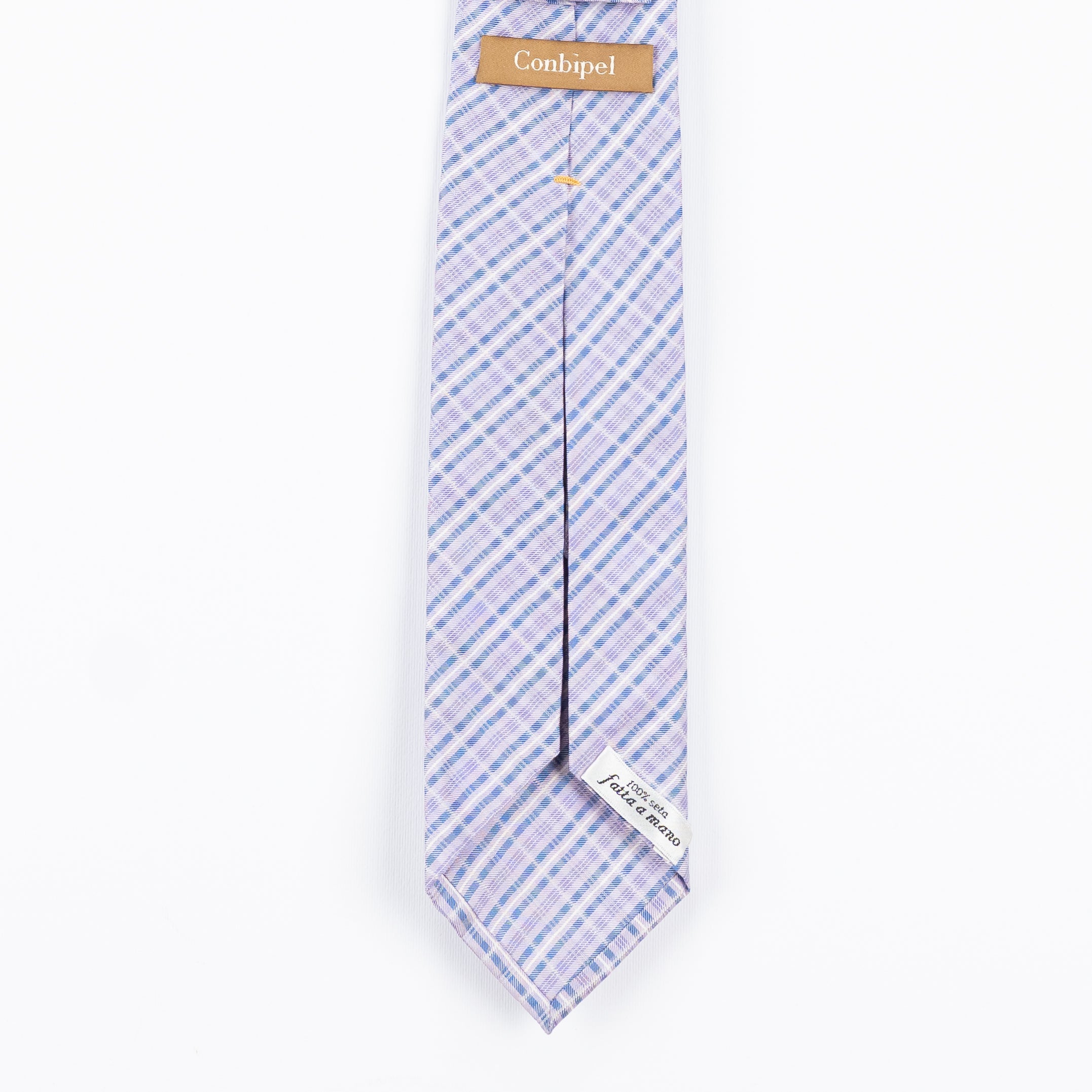 Cravatta fantasia Pois e Regimental 100% Seta - 8,5 cm