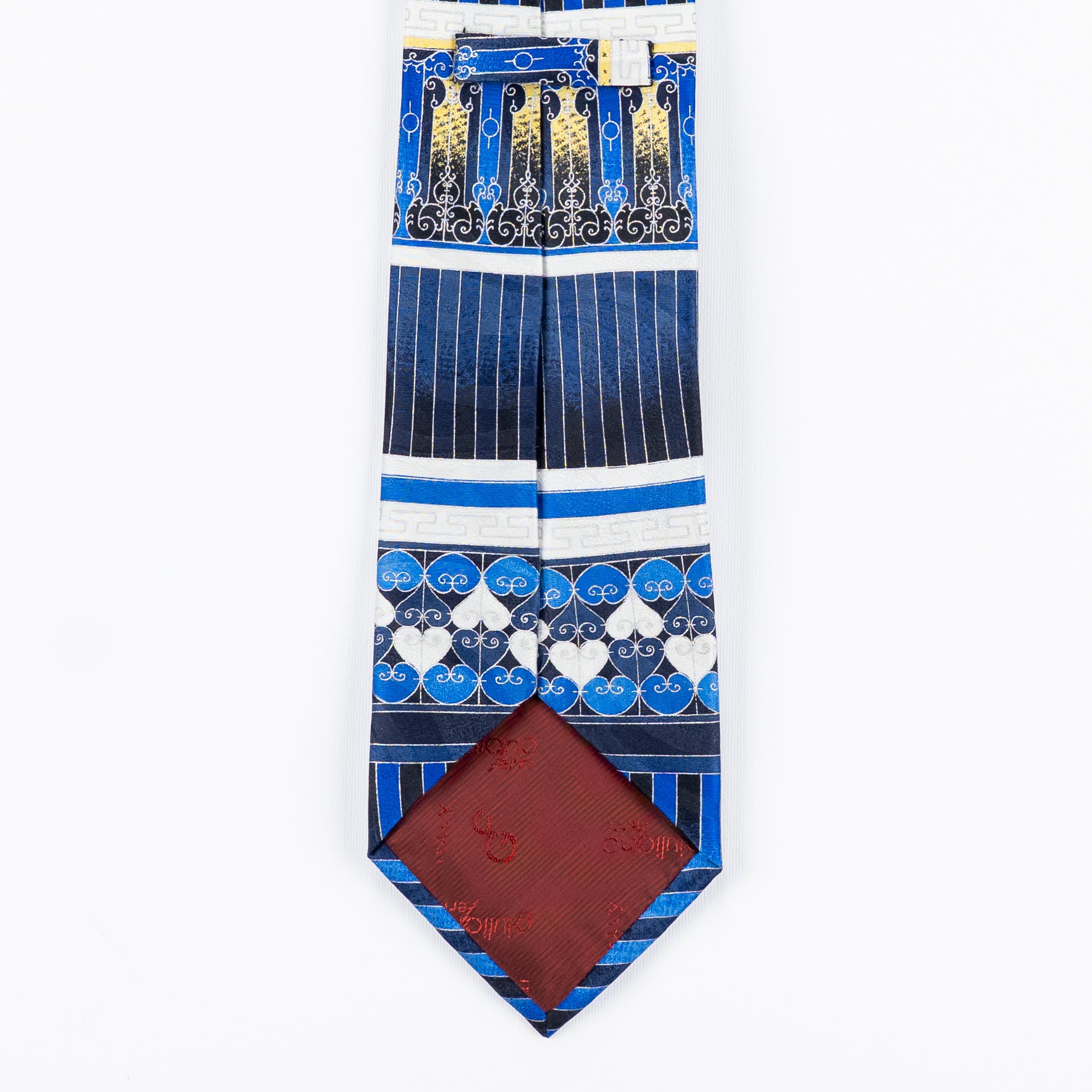 Cravatta fantasia Geometrica Ornamentale 100% Seta - 9,5 cm