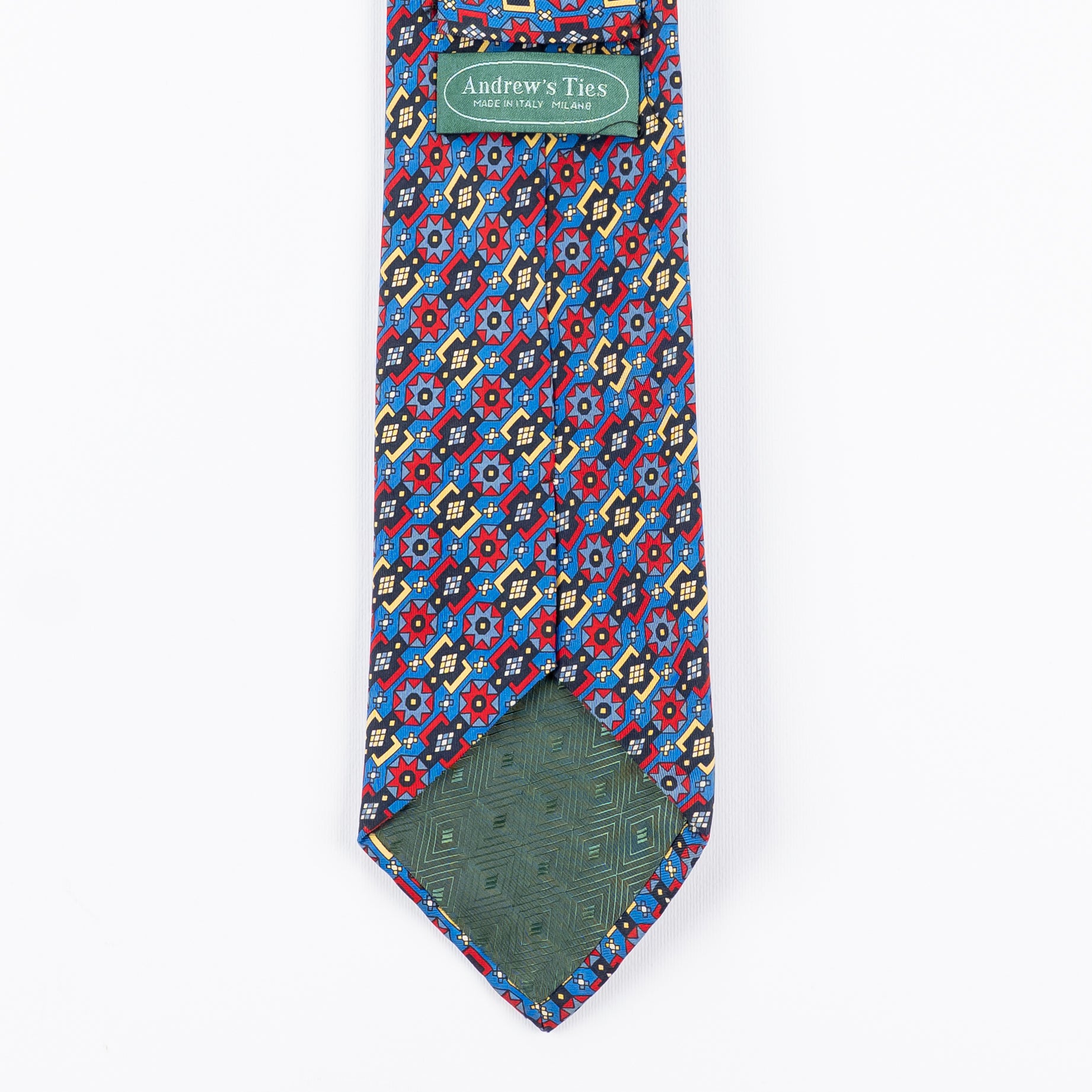 Cravatta fantasia Geometrica Ornamentale 100% Seta - 9,5 cm