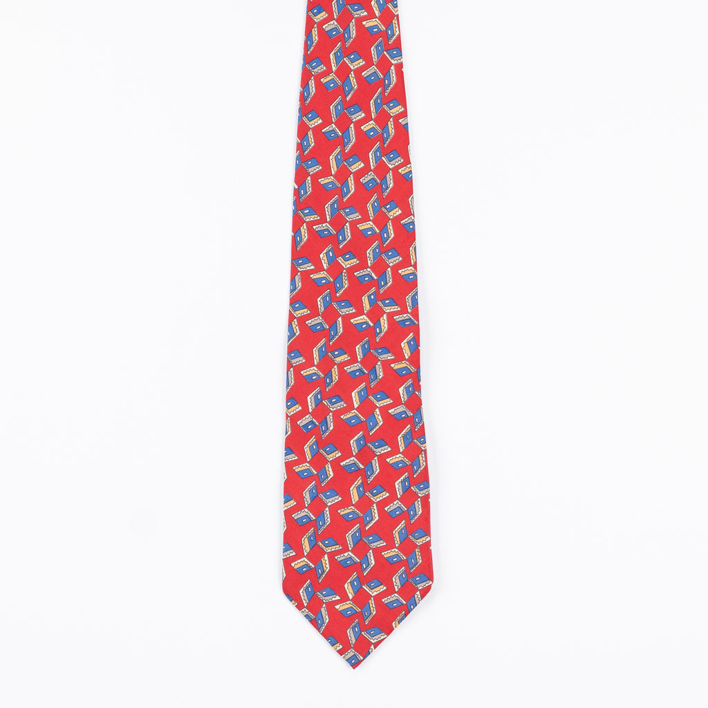 Cravatta fantasia Geometrica Ornamentale 100% Seta - 10 cm