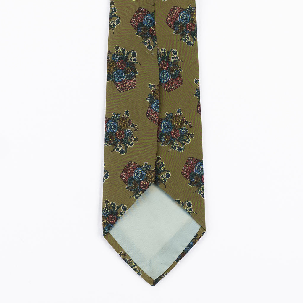 Cravatta Fantasia Floreale  100% Seta - 9 cm