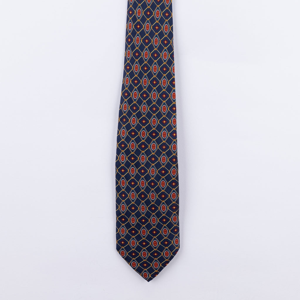 Cravatta fantasia Geometrica Ornamentale - 100% Seta - 9 cm