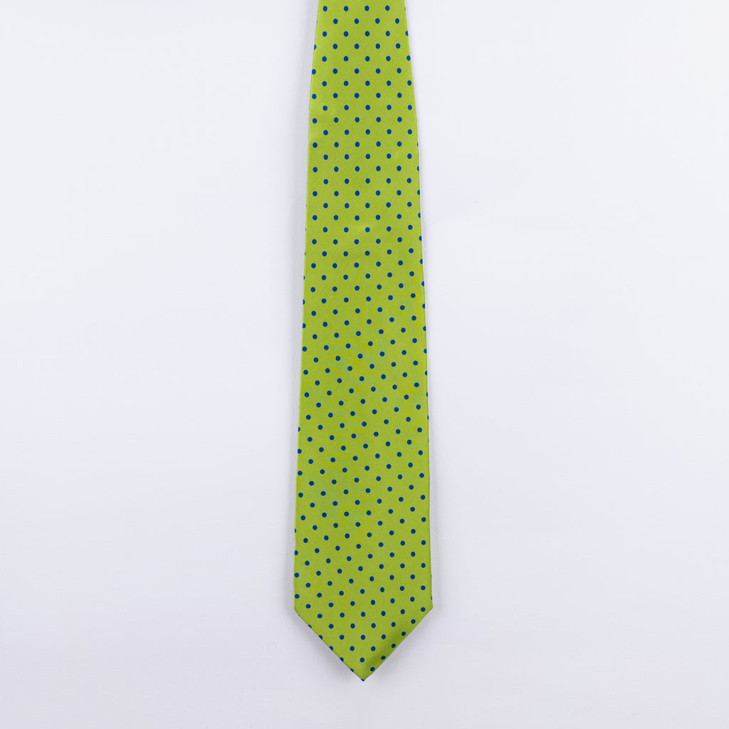 Cravatta fantasia Pois e Regimental 100% Seta - 10 cm