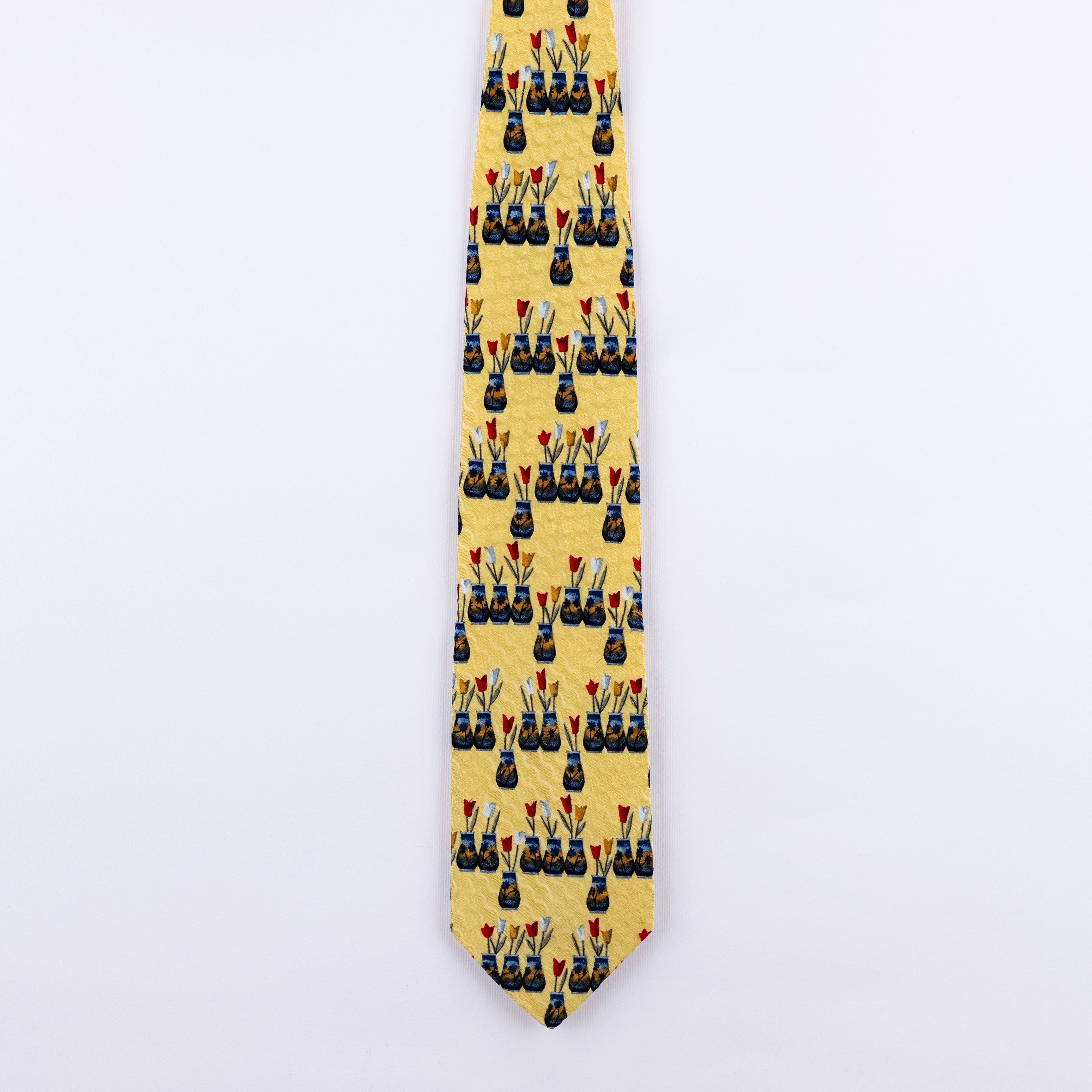 Cravatta fantasia Florale - 100% Seta - 10 cm