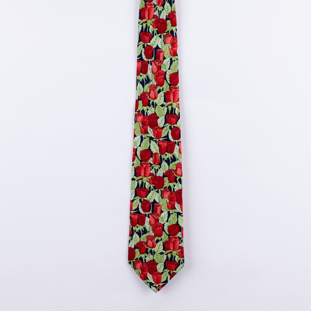 Cravatta fantasia Florale - 100% Seta - 9 cm