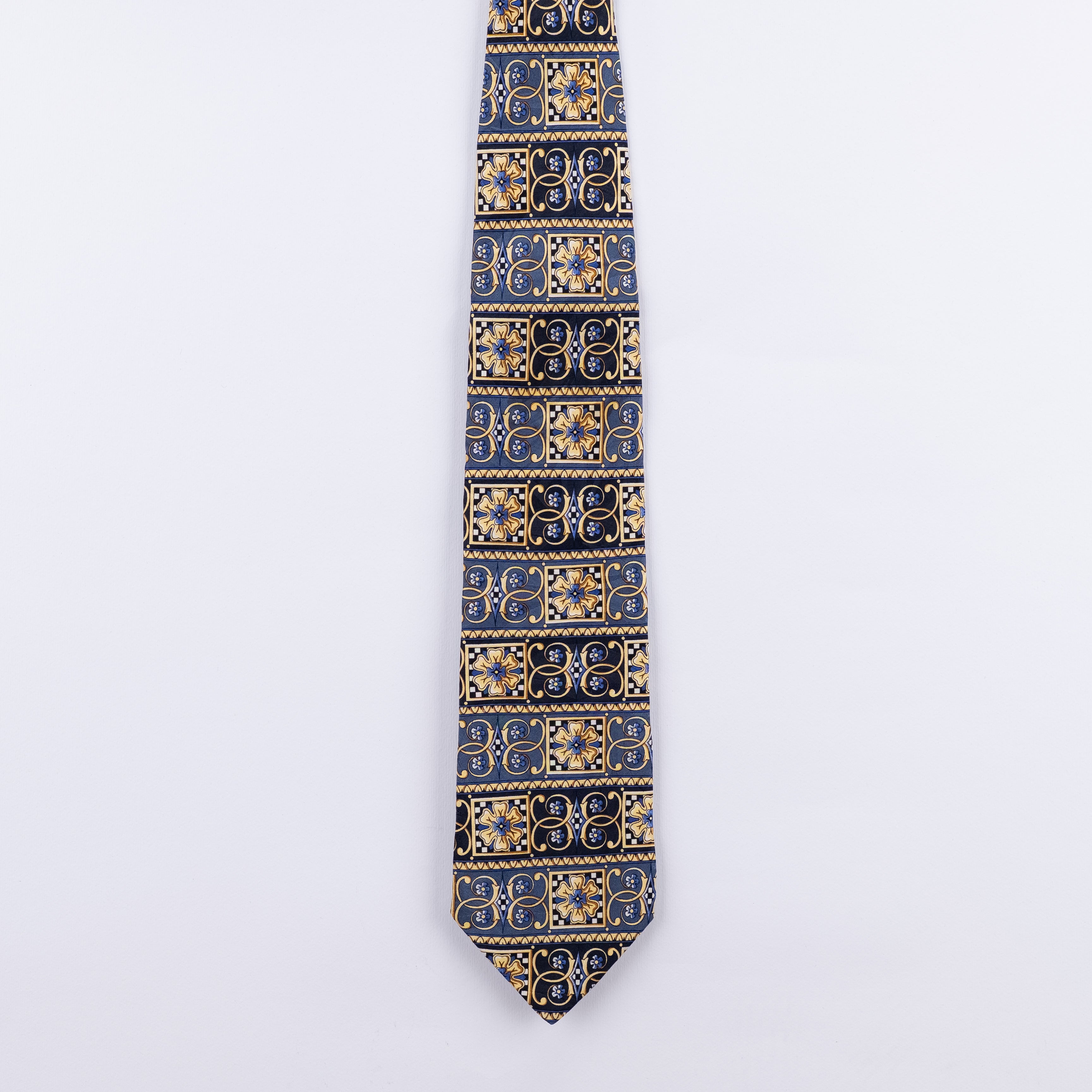 Cravatta fantasia Geometrica Ornamentale - 100% Seta - 10 cm