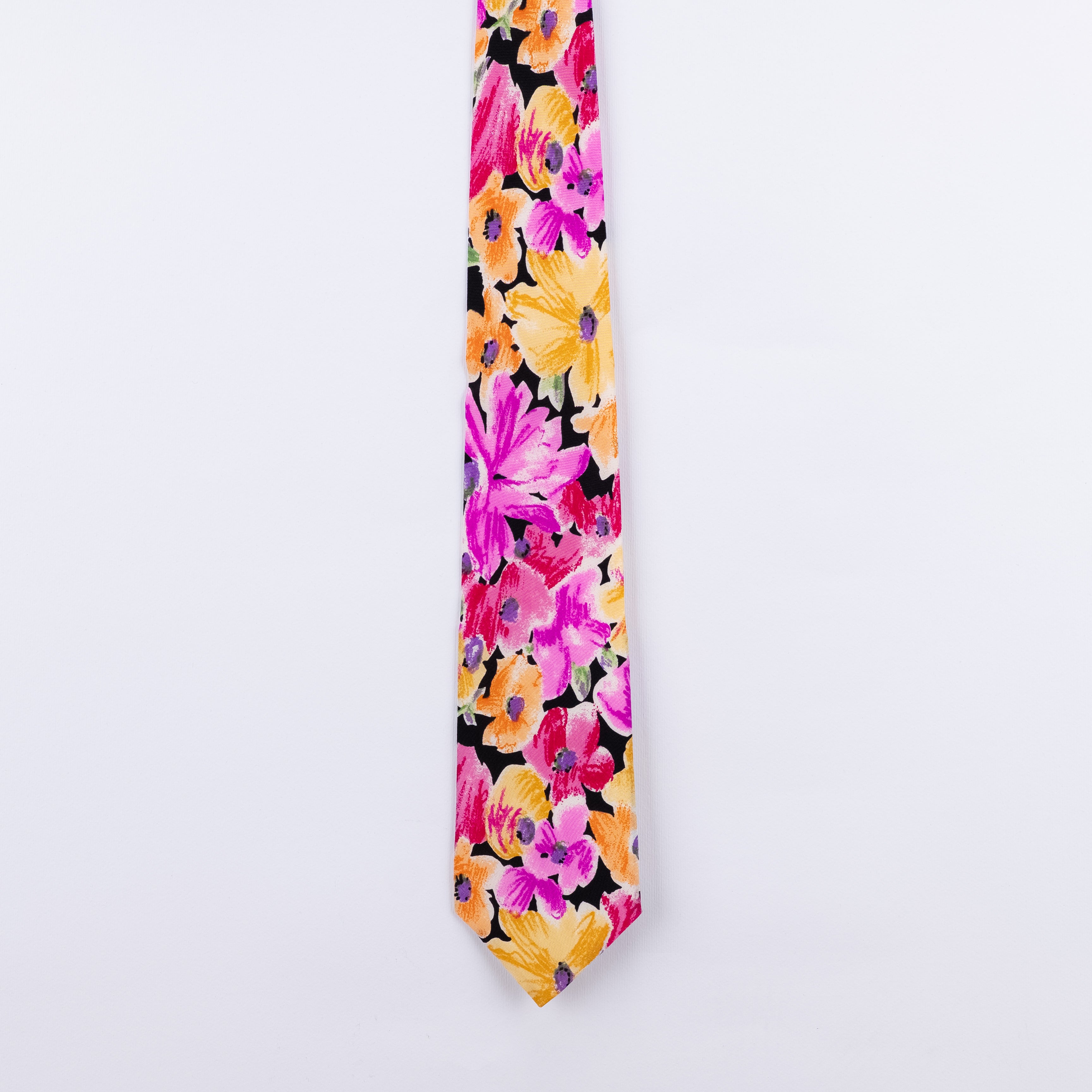 Cravatta fantasia Florale - 100% Seta - 9 cm