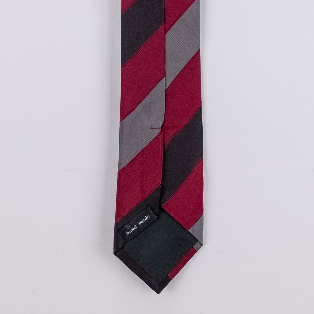 Cravatta fantasia Pois e Regimental 100% Seta -  7 cm