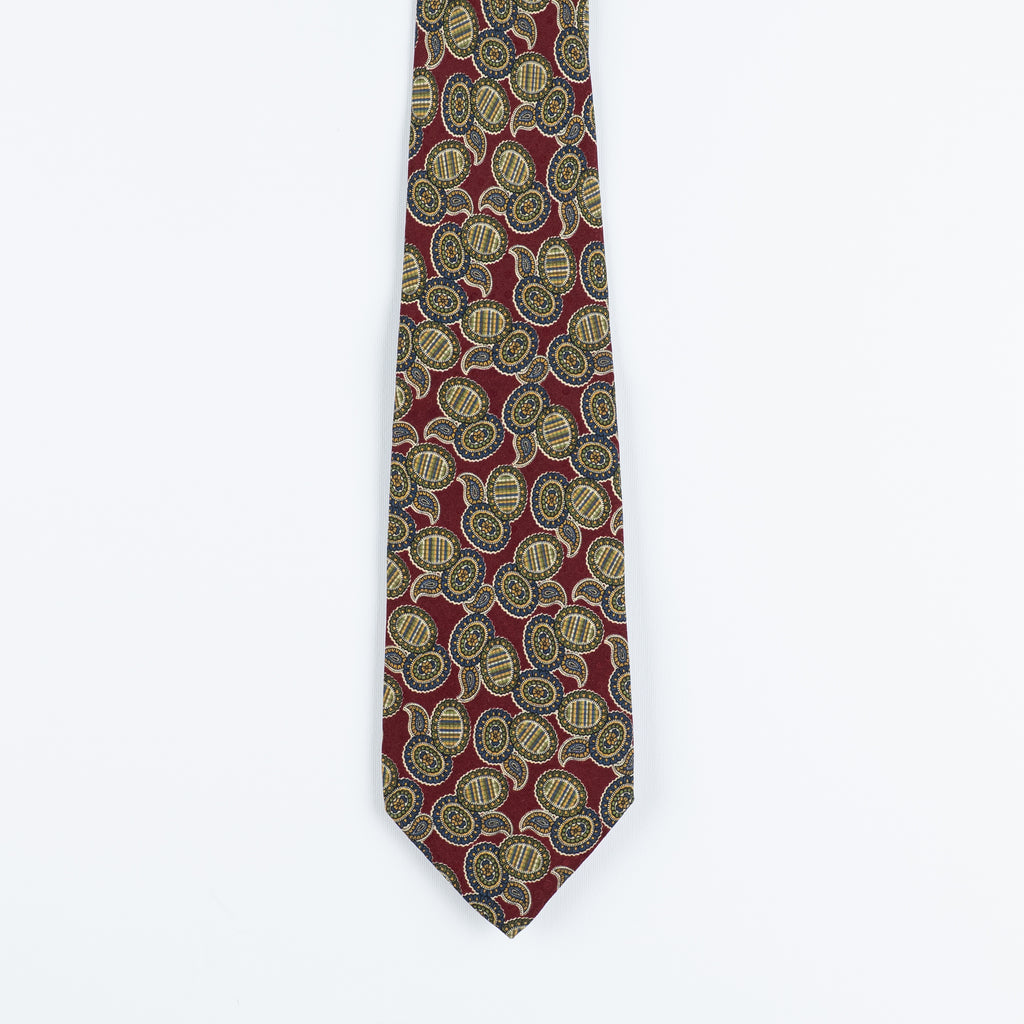 Cravatta fantasia Paisley Medallion 100% Seta - 10 cm