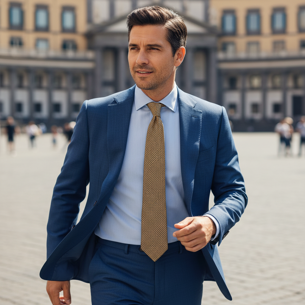 Cravatta fantasia Geometrica Ornamentale 100% Seta - 10 cm