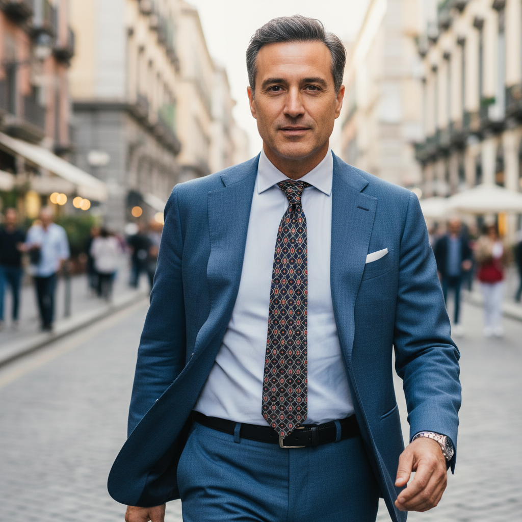 Cravatta fantasia Geometrica Ornamentale - 100% Seta - 9 cm