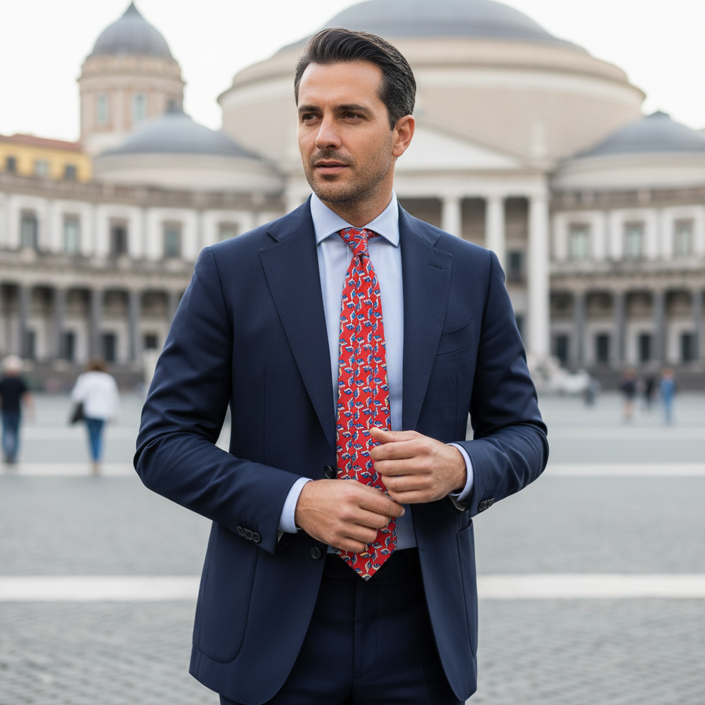 Cravatta fantasia Geometrica Ornamentale 100% Seta - 10 cm