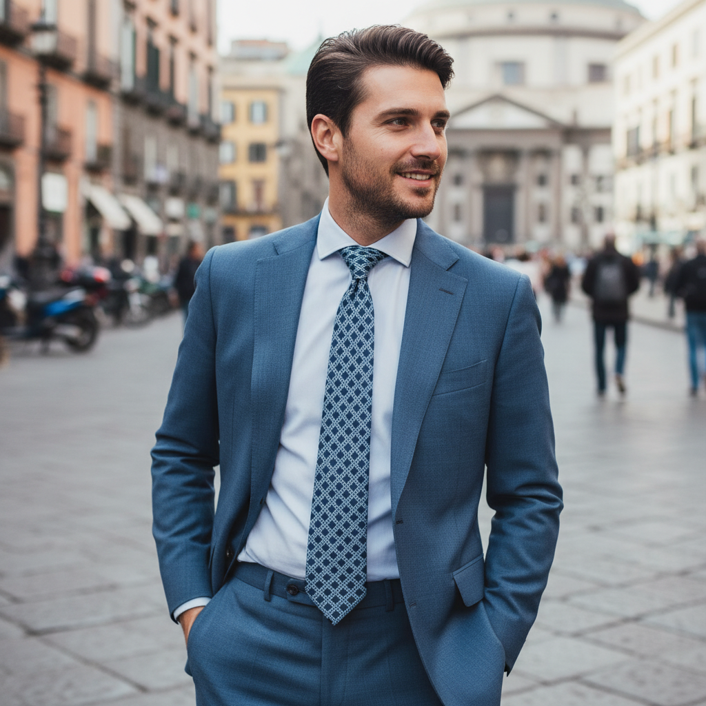 Cravatta fantasia Geometrica Ornamentale - 9 cm