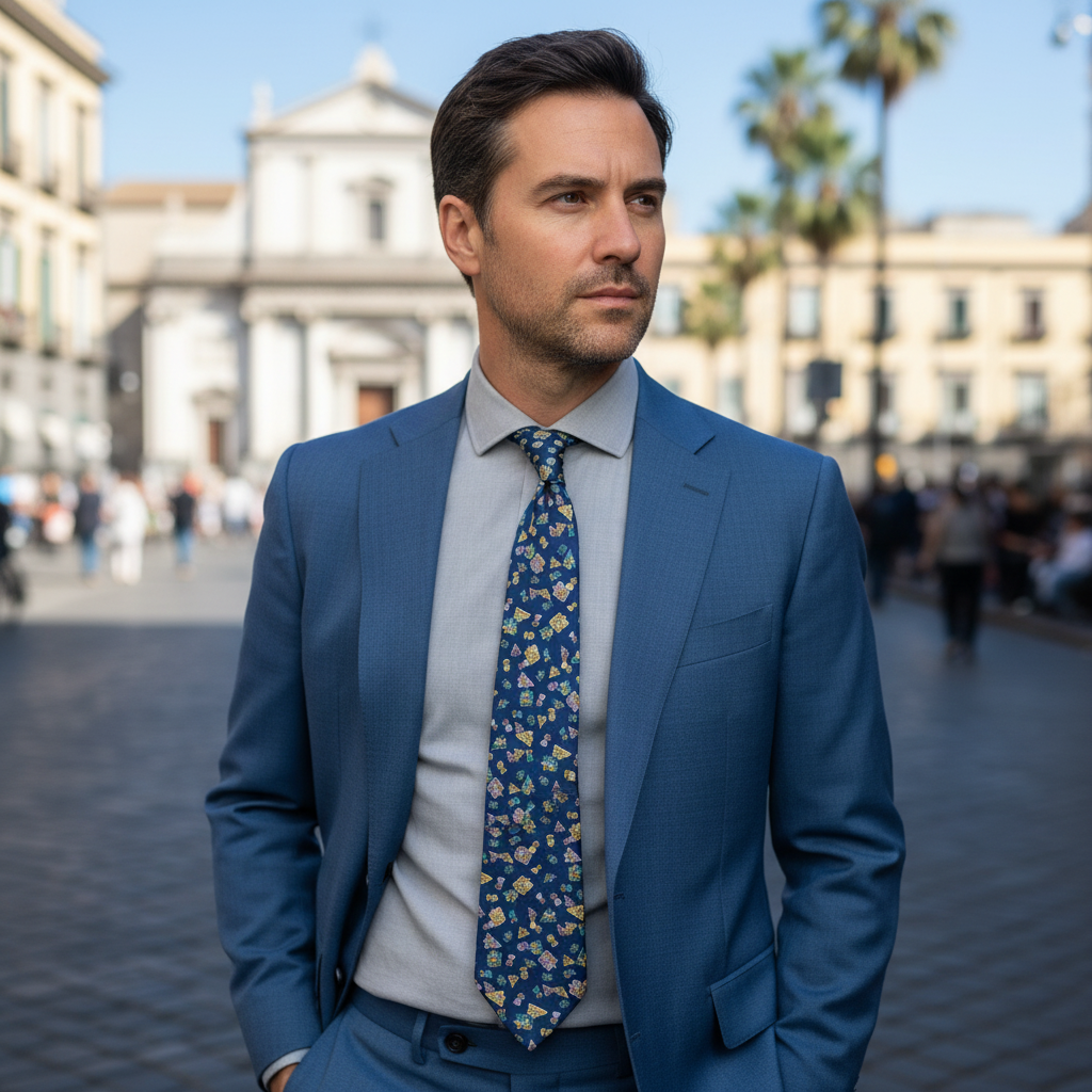 Cravatta Fantasia Stampe 100% Seta - 10 cm