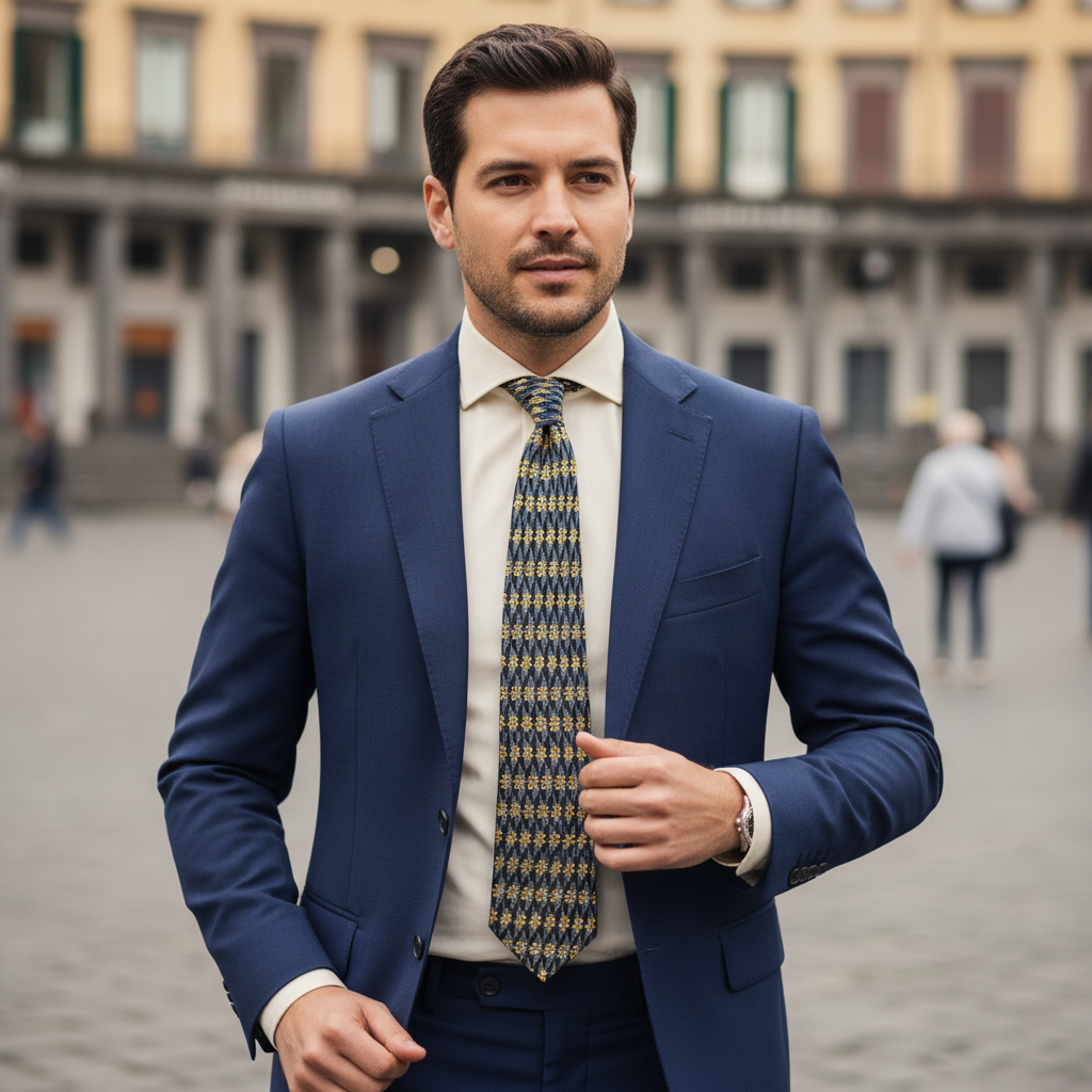 Cravatta fantasia Stampe 100% Seta - 10 cm