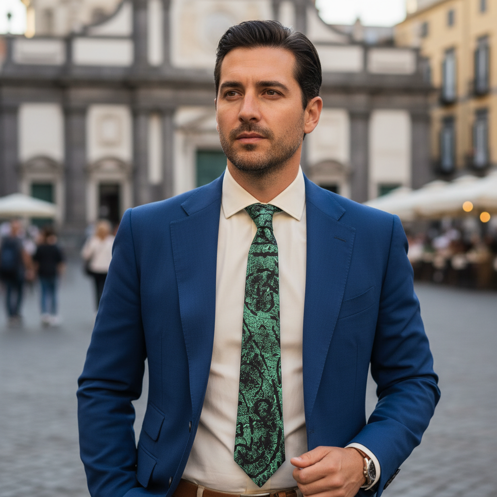 Cravatta fantasia Astratta 100% Seta - 8 cm