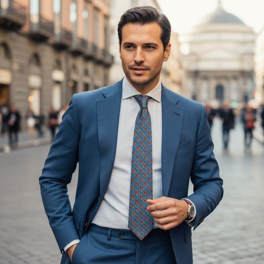 Cravatta fantasia Geometrica Ornamentale - 10 cm