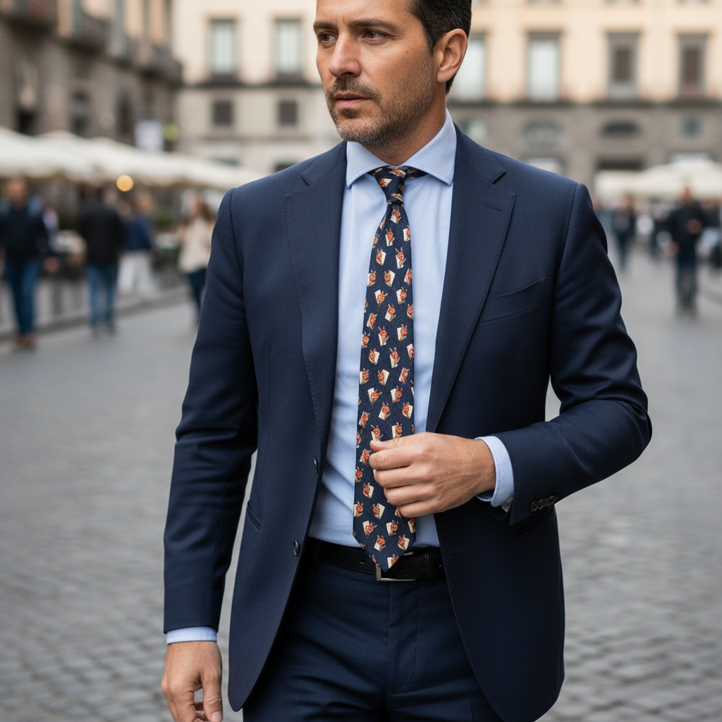 Cravatta Fantasia Floreale  100% Seta - 10 cm