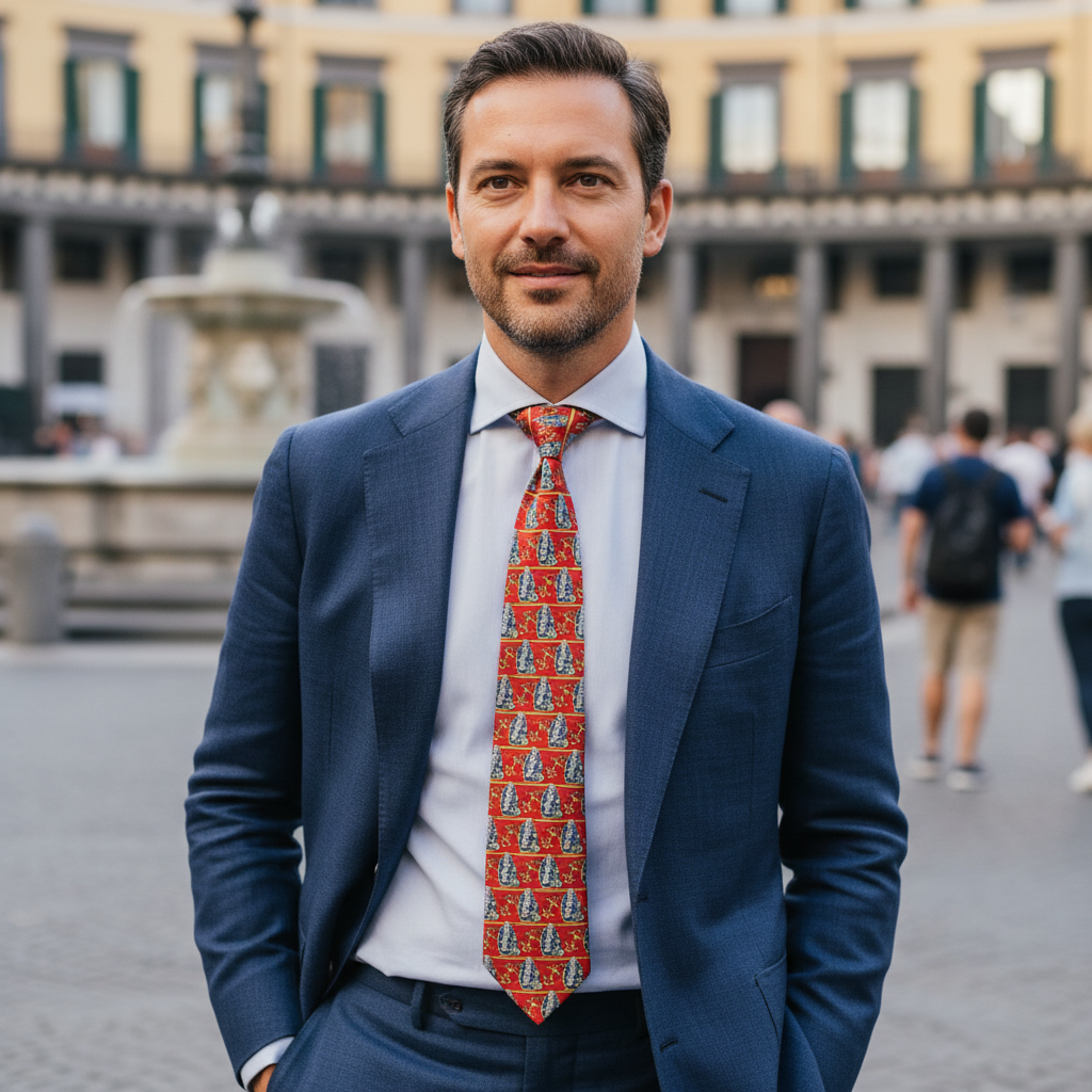 Cravatta fantasia Stampe 100% Seta - 9,5 cm