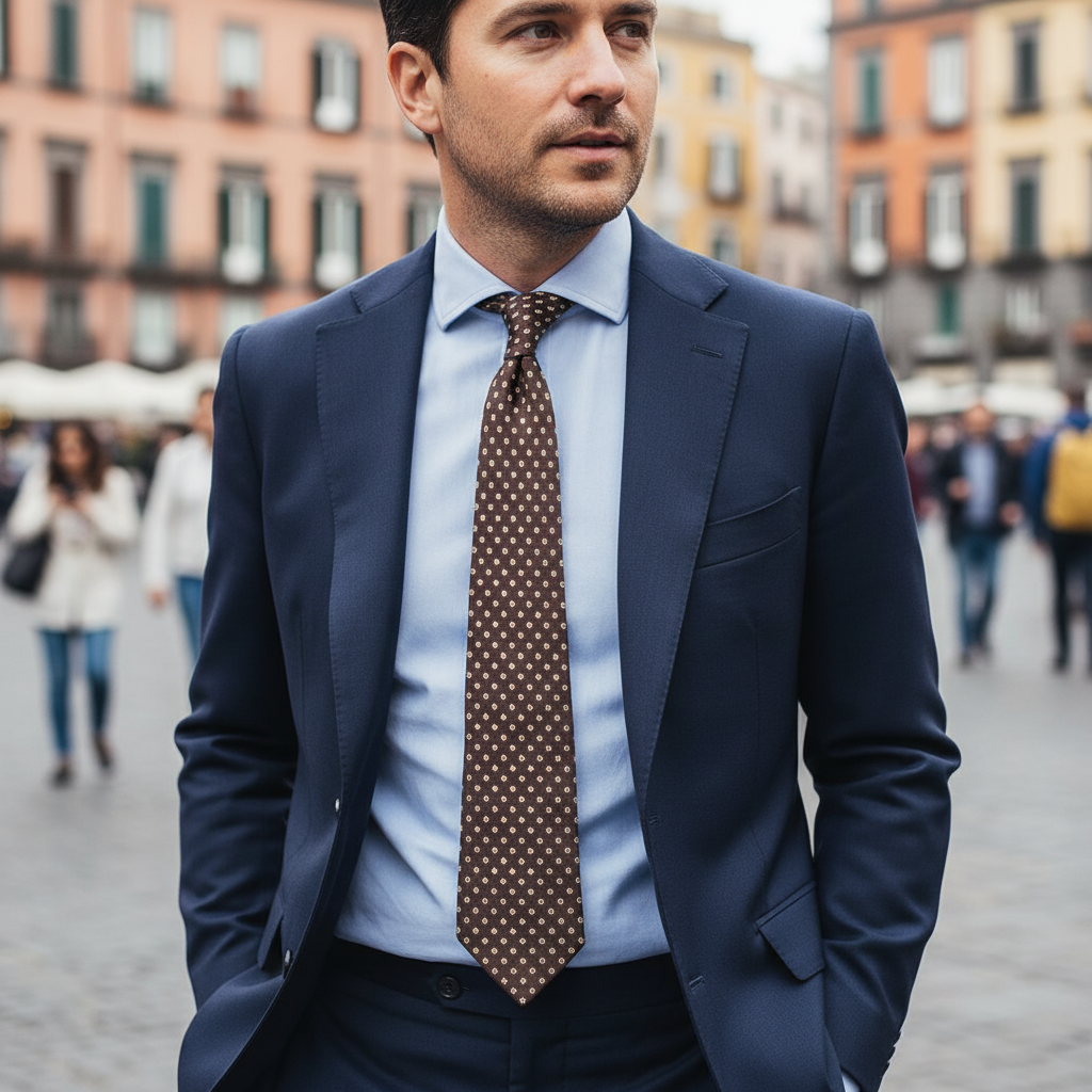 Cravatta Fantasia Stampe 100% Seta - 9 cm