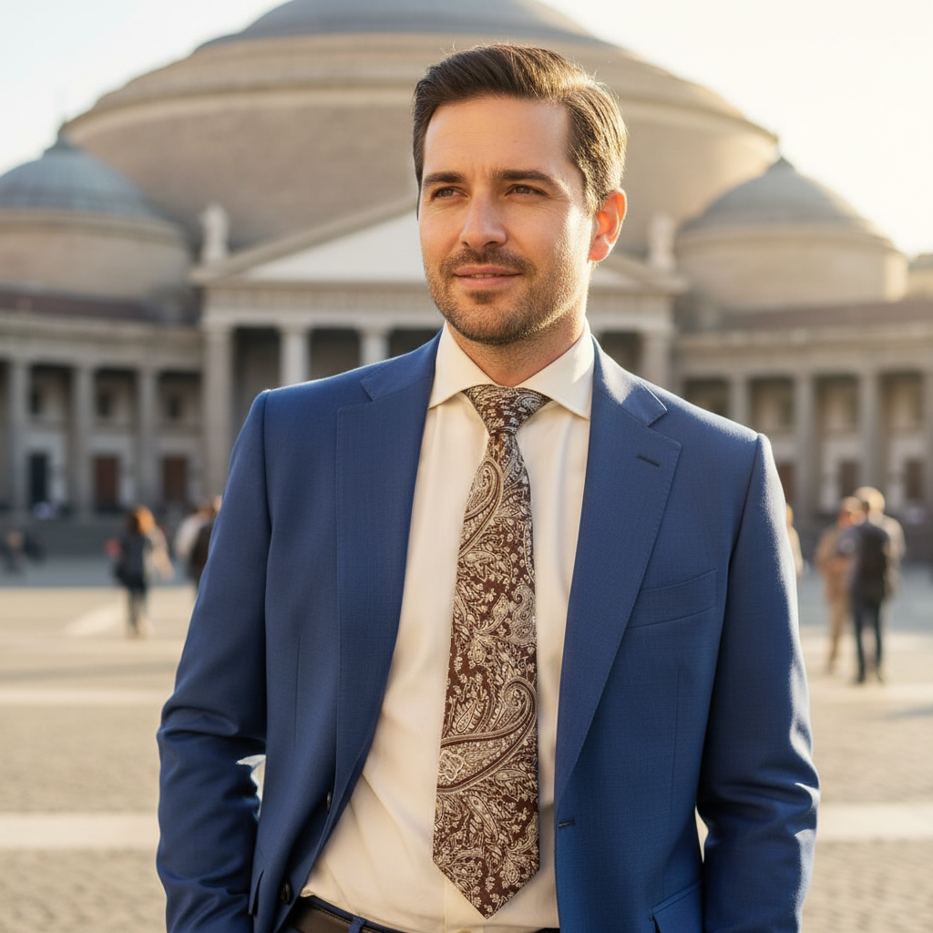 Cravatta fantasia Paisley  - 9 cm