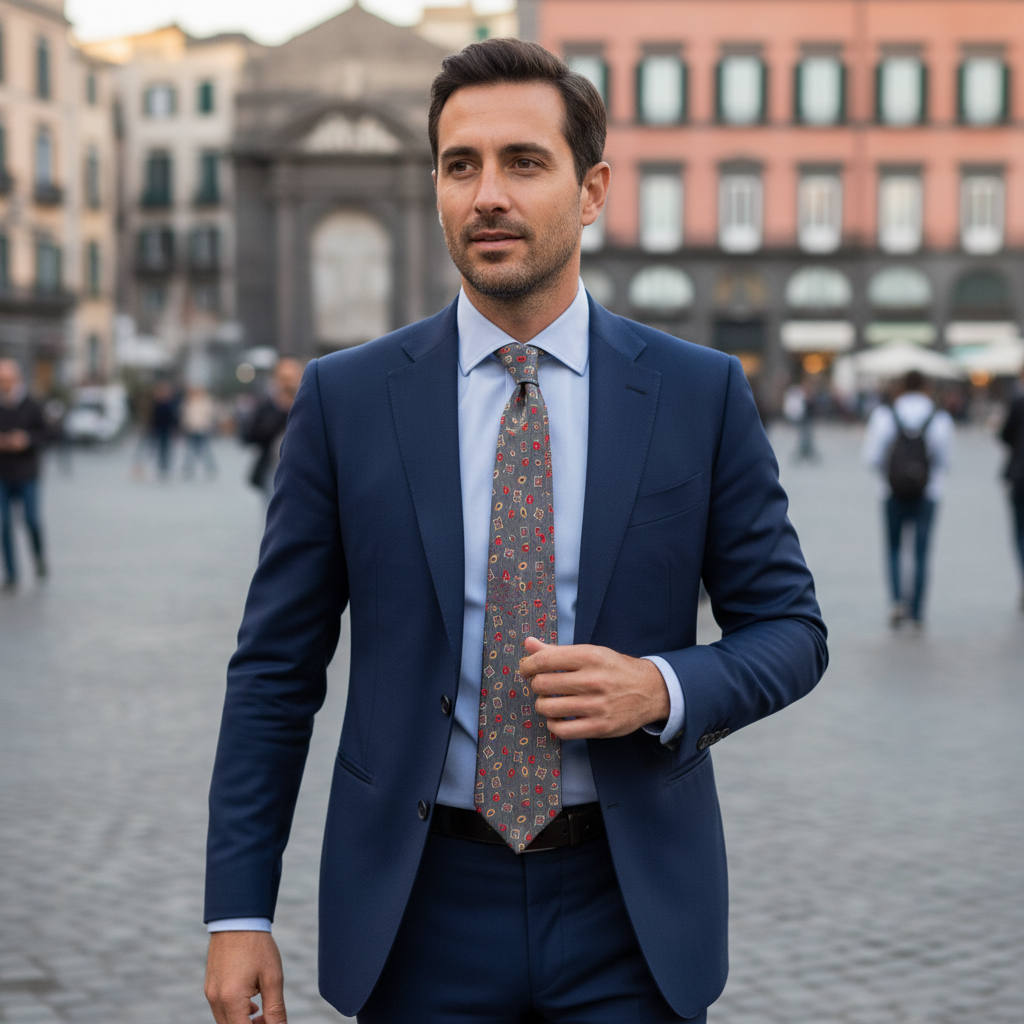 Cravatta Fantasia Stampe 100% Seta - 9,5 cm