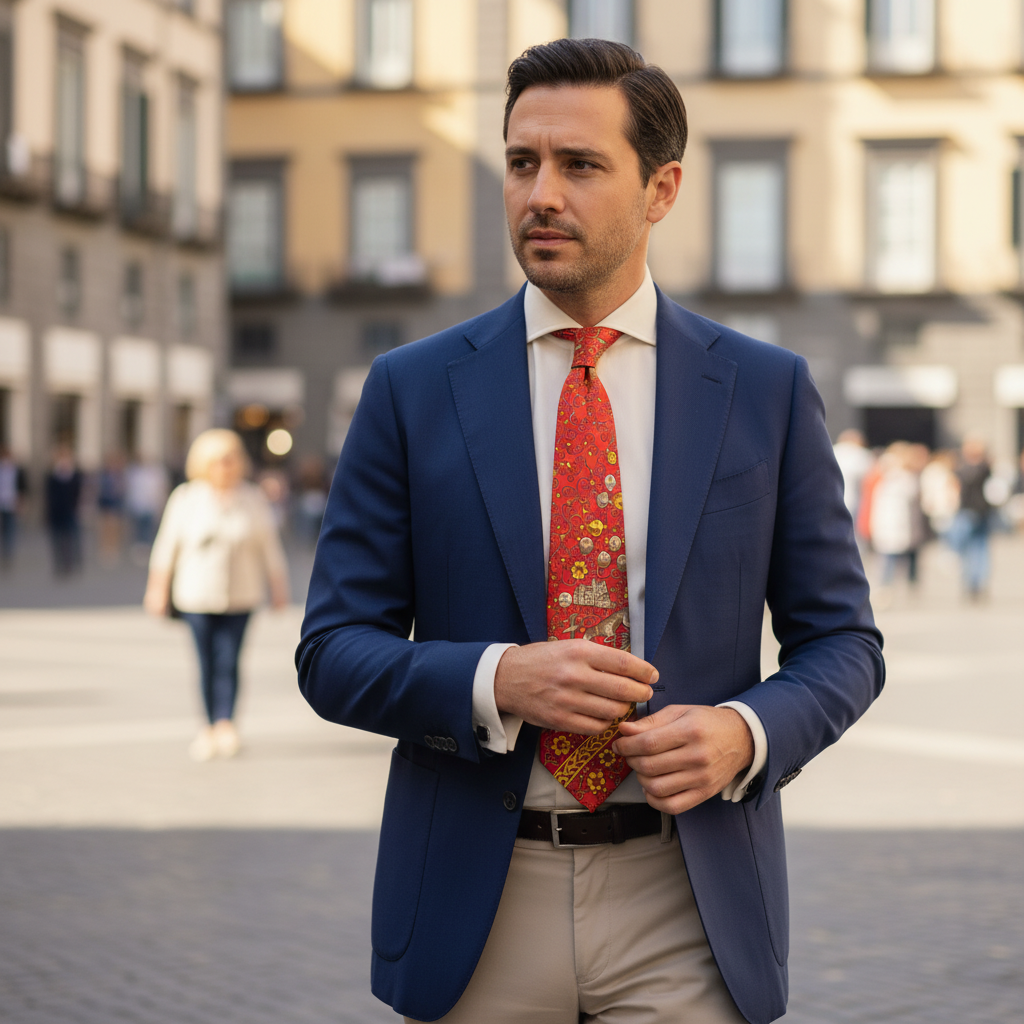 Cravatta fantasia Animali 100% Seta - 9,5 cm