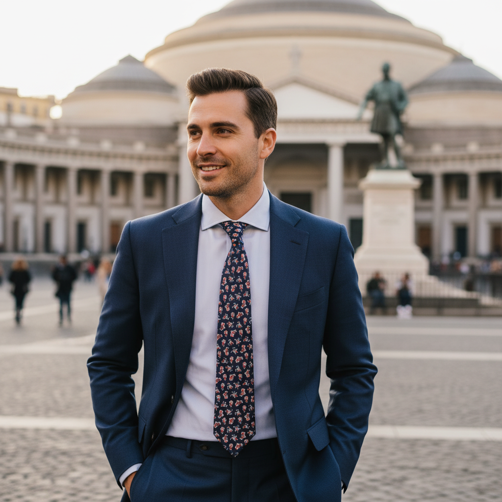 Cravatta fantasia Stampe 100% Seta - 10 cm