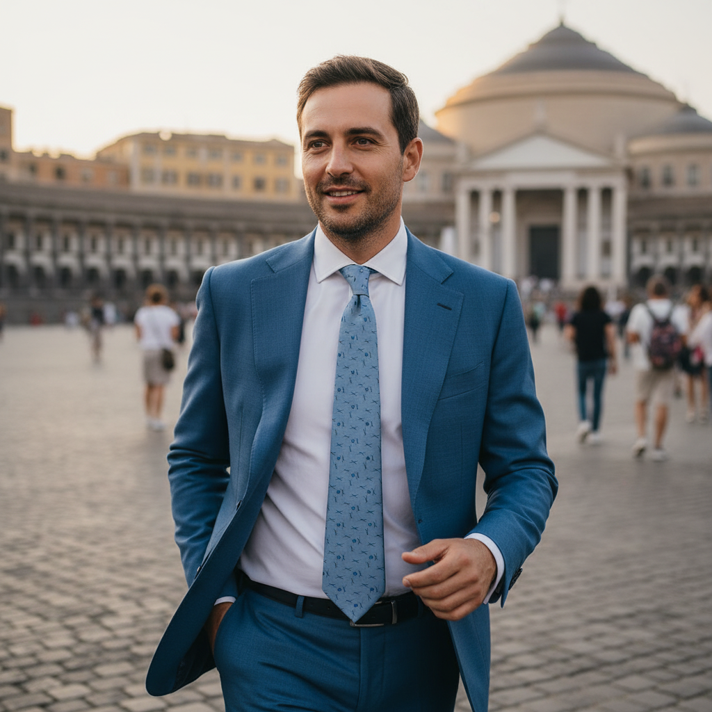 Cravatta fantasia Geometrica Ornamentale - 100% Seta - 10 cm