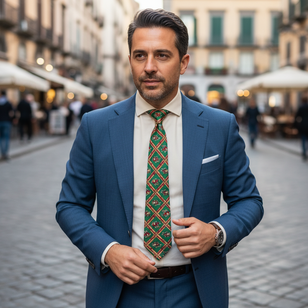 Cravatta Fantasia Floreale  100% Seta - 10 cm