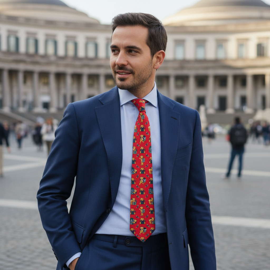 Cravatta fantasia Stampe 100% Seta - 9 cm