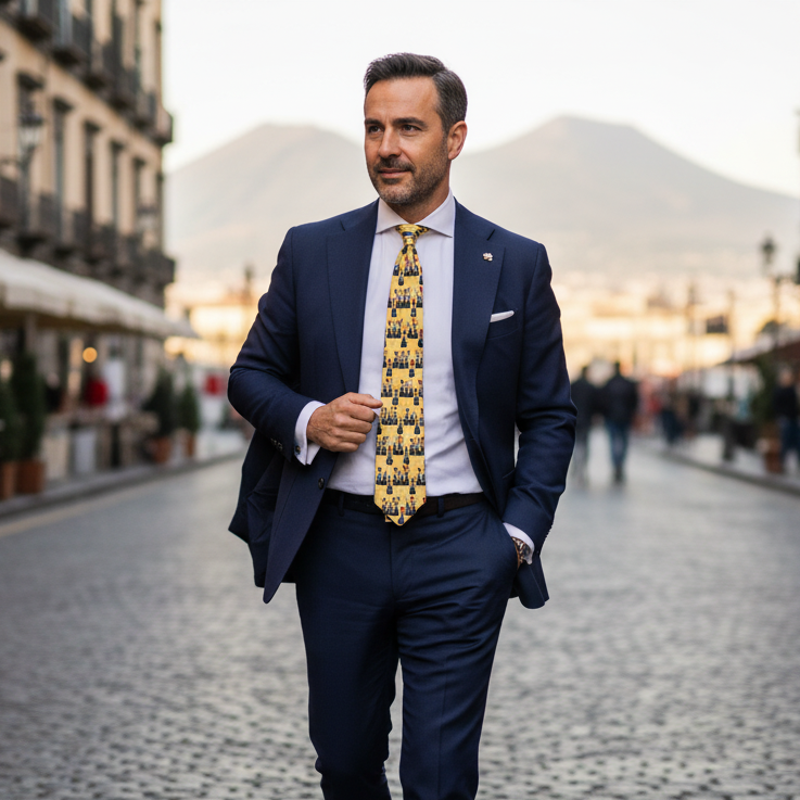 Cravatta fantasia Florale - 100% Seta - 10 cm