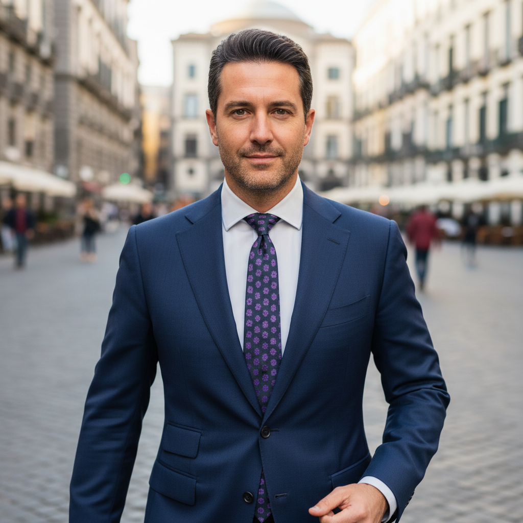 Cravatta Fantasia Floreale  100% Seta - 8,5 cm