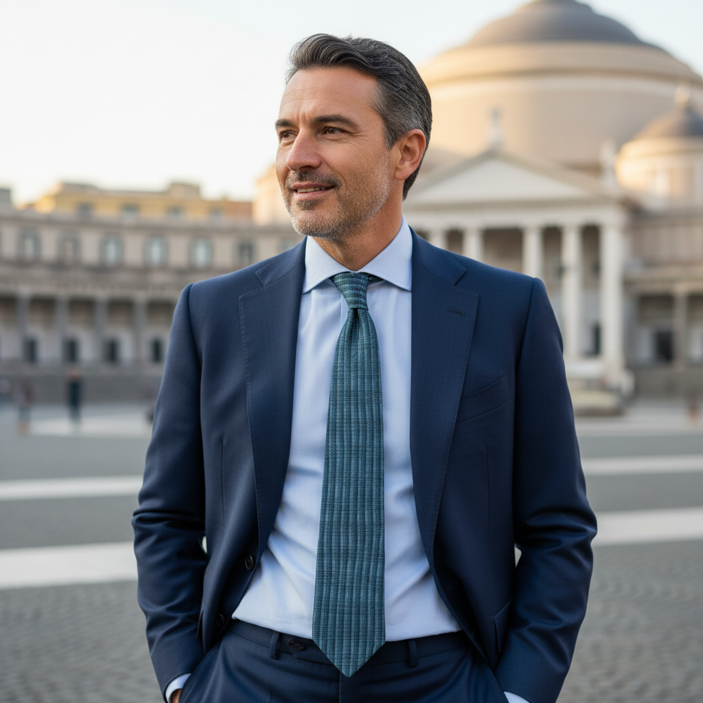 Cravatta fantasia Geometrica Ornamentale - 100% Seta - 9 cm