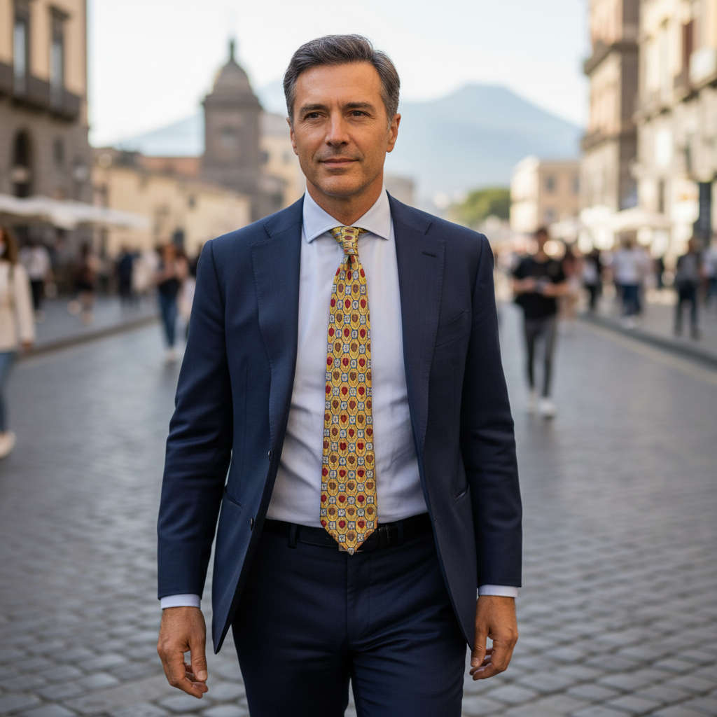 Cravatta fantasia Florale - 100% Seta - 10 cm