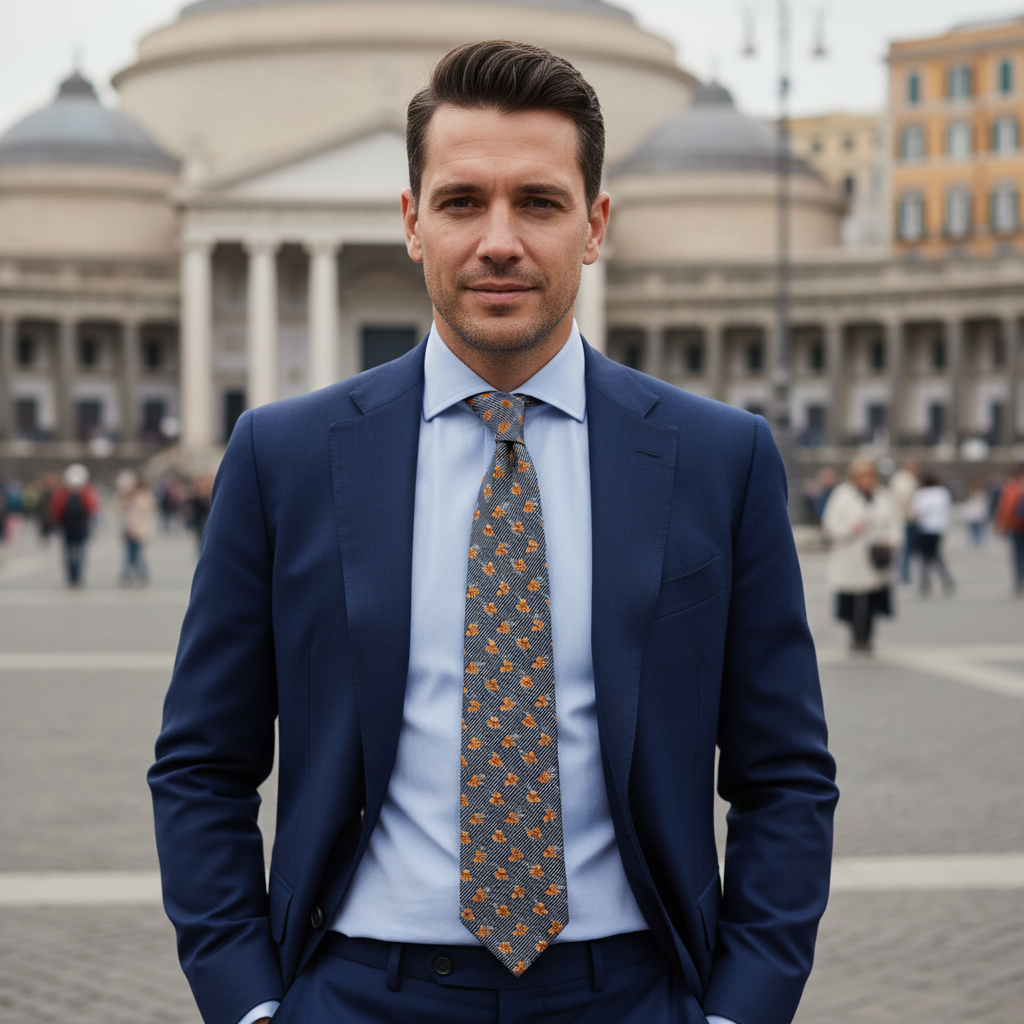 Cravatta Fantasia Floreale - 9 cm