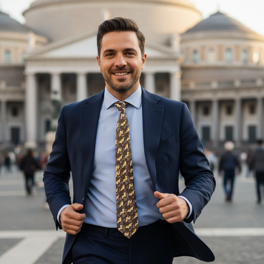 Cravatta fantasia Astratta 100% Seta - 8,7 cm