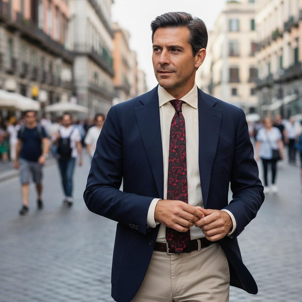 Cravatta fantasia Paisley  - 100% Seta 8 cm