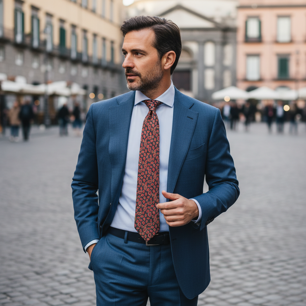 Cravatta fantasia Paisley  - 9 cm