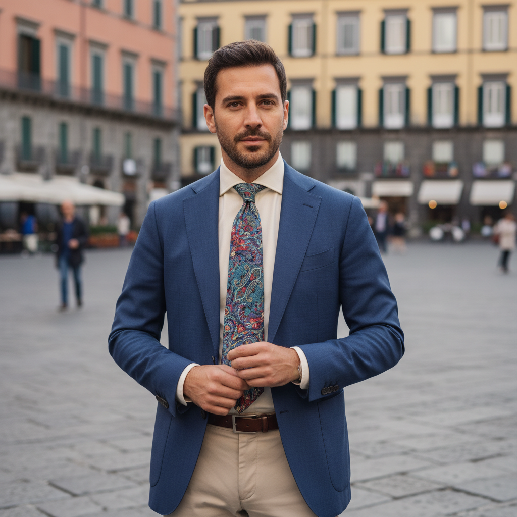 Cravatta fantasia Paisley  - 100% Seta 9 cm