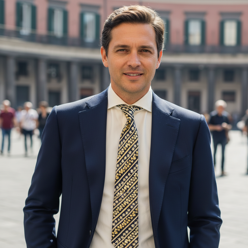 Cravatta Fantasia Floreale  100% Seta - 9 cm