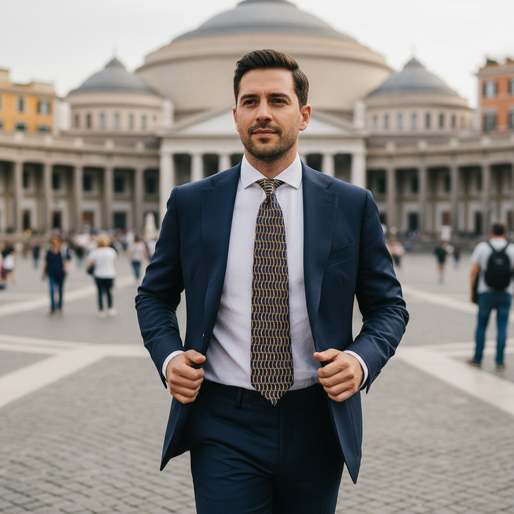 Cravatta fantasia Astratta - 100% Seta - 10 cm