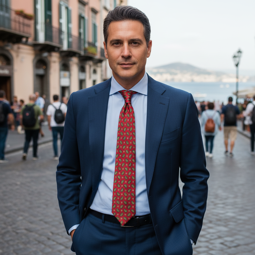 Cravatta fantasia Paisley  - 100% Seta 9 cm