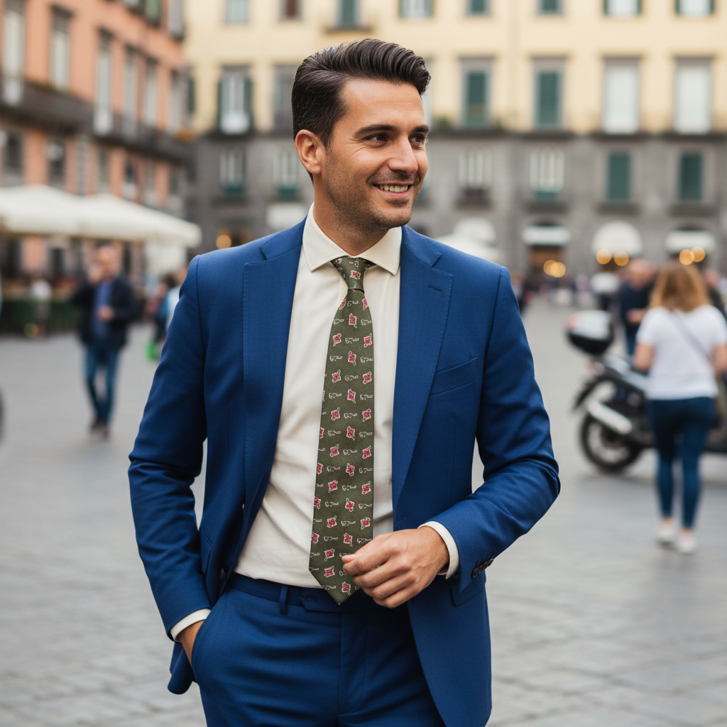 Cravatta Fantasia Stampe 100% Seta - 10 cm